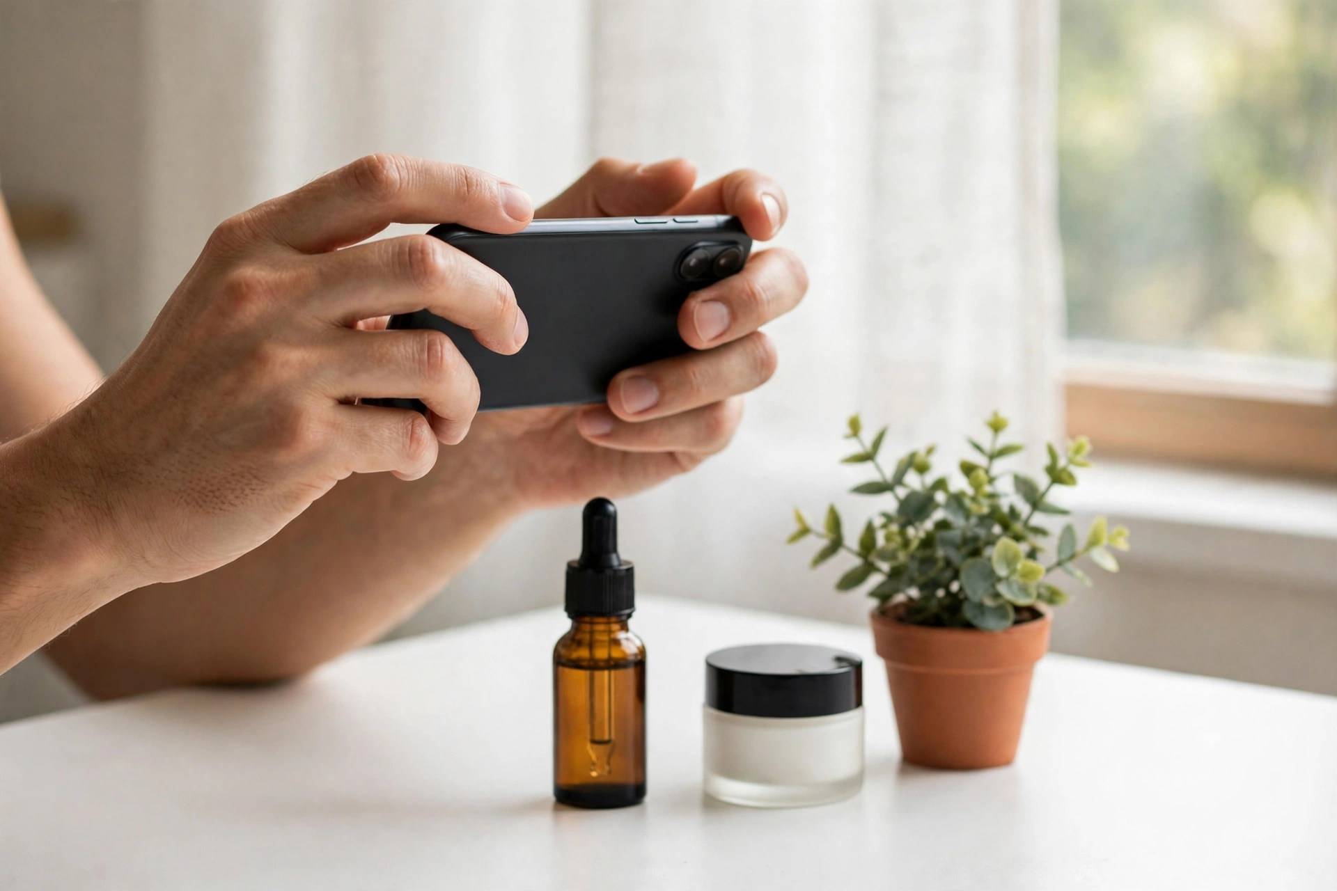 Người bán chụp ảnh sản phẩm bằng điện thoại để đăng gian hàng online