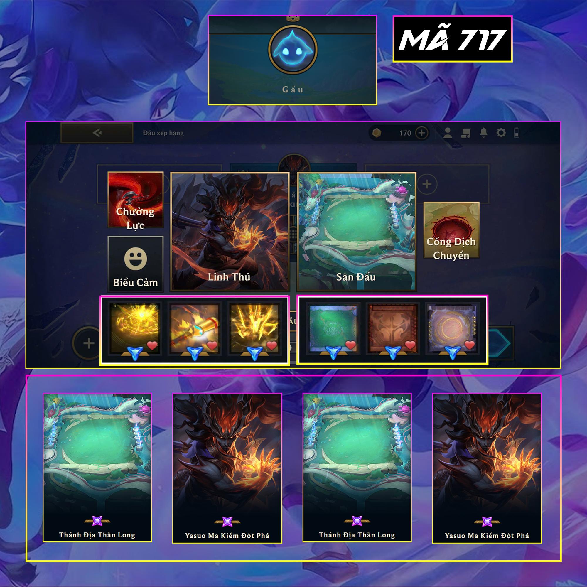 Thuê acc TFT MS: 717 KHÔNG RANK - Yasuo Ma KIếm
