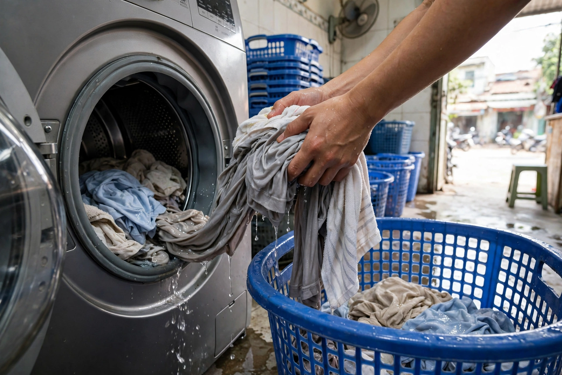 Mở Tiệm Giặt Ủi Nhỏ Trong Khu Dân Cư: Tính Vốn Máy Móc, Giá Giặt Theo Kg Và Giữ Khách Chung Cư