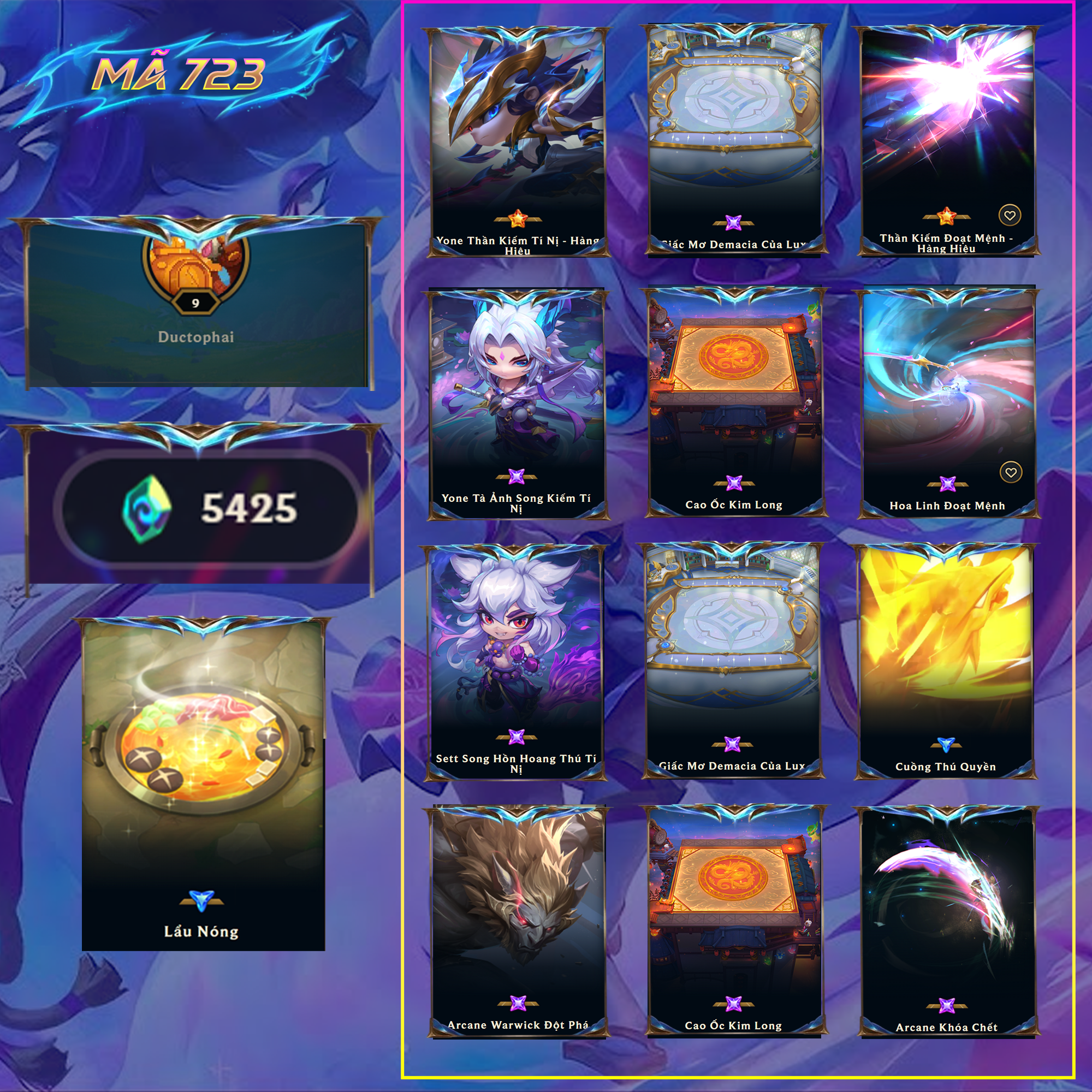 Thuê acc TFT MS: 723 THÁCH ĐẤU - Yone Thần Kiếm Hàng Hiệu Và Đồng Bọn