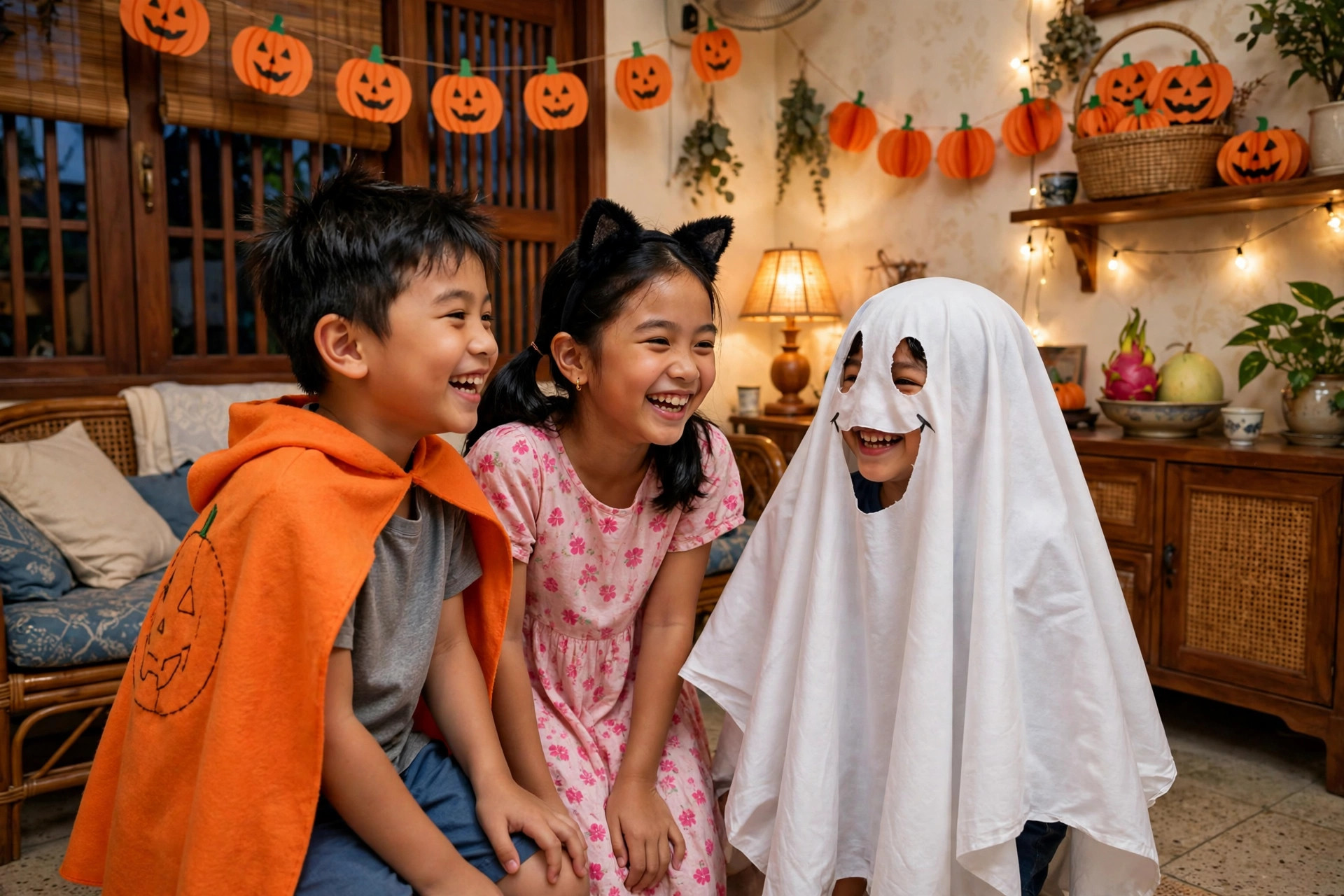 Halloween tại nhà cho trẻ nhỏ: hóa trang đơn giản, trò chơi vui và lưu ý an toàn