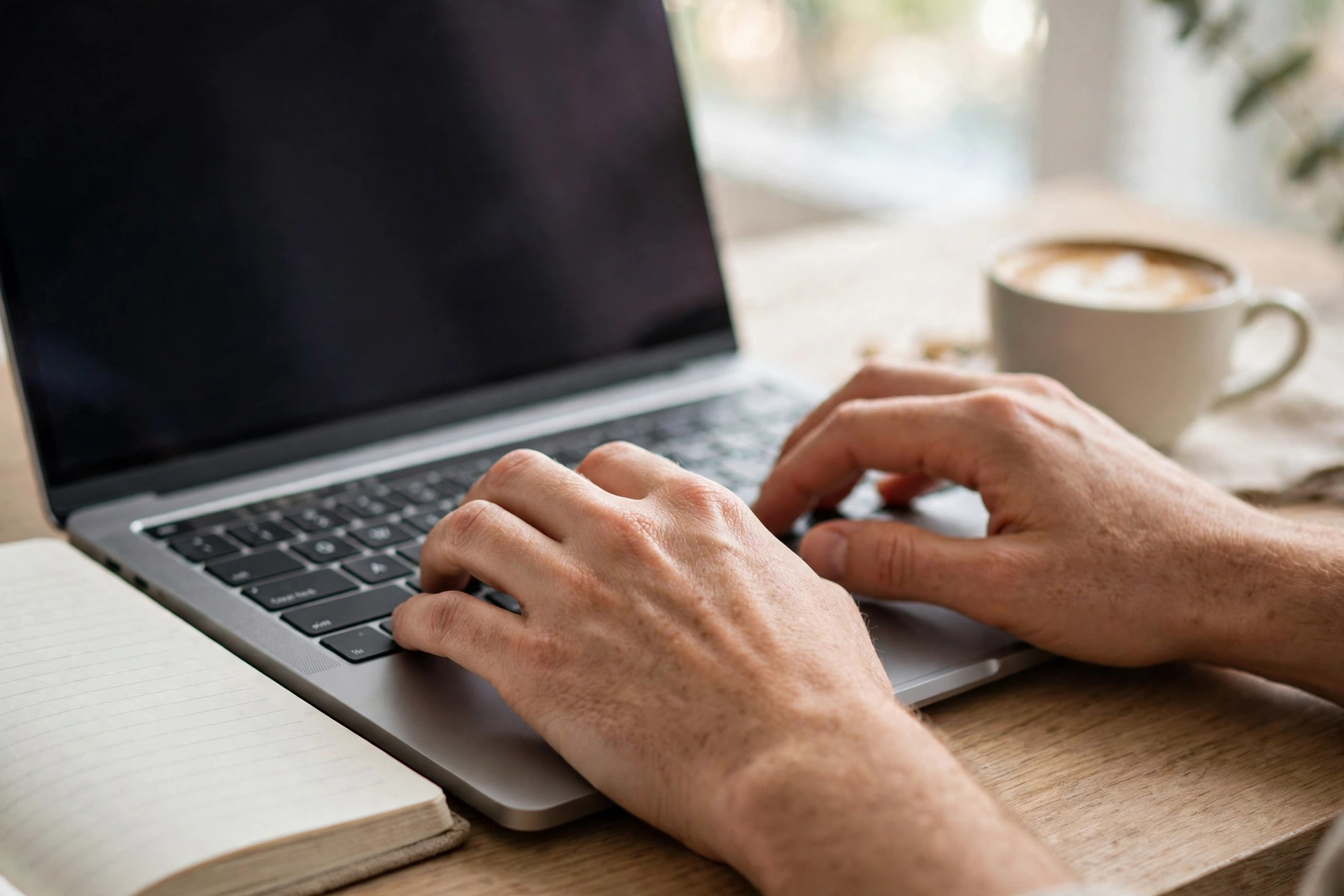 Viết bài blog đều đặn trên laptop