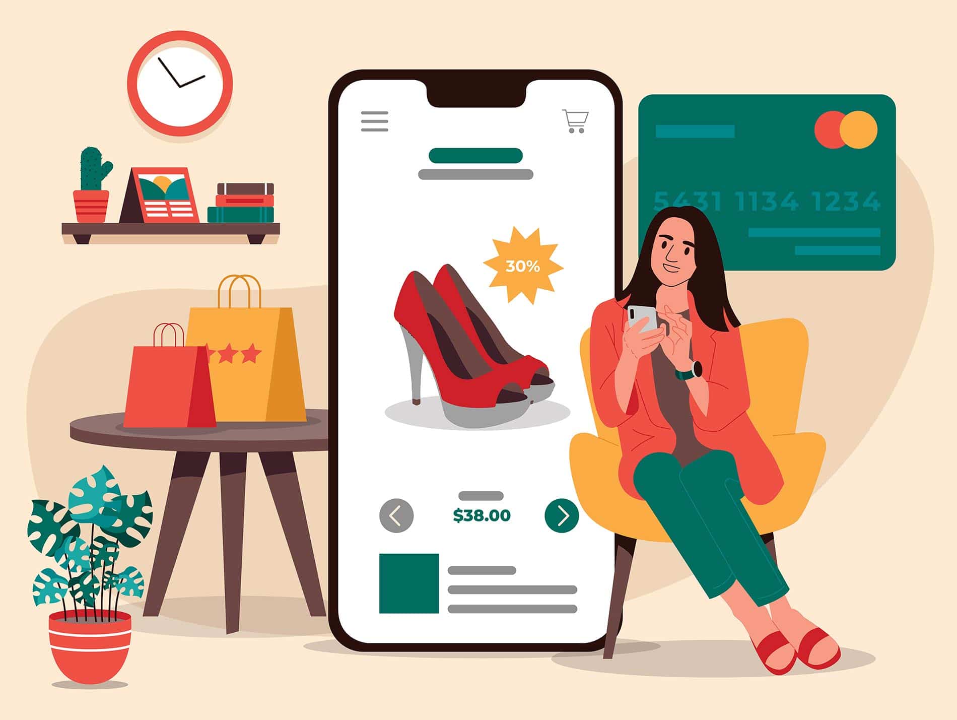 Ảnh minh họa người mua sắm online săn ưu đãi giảm giá trên điện thoại