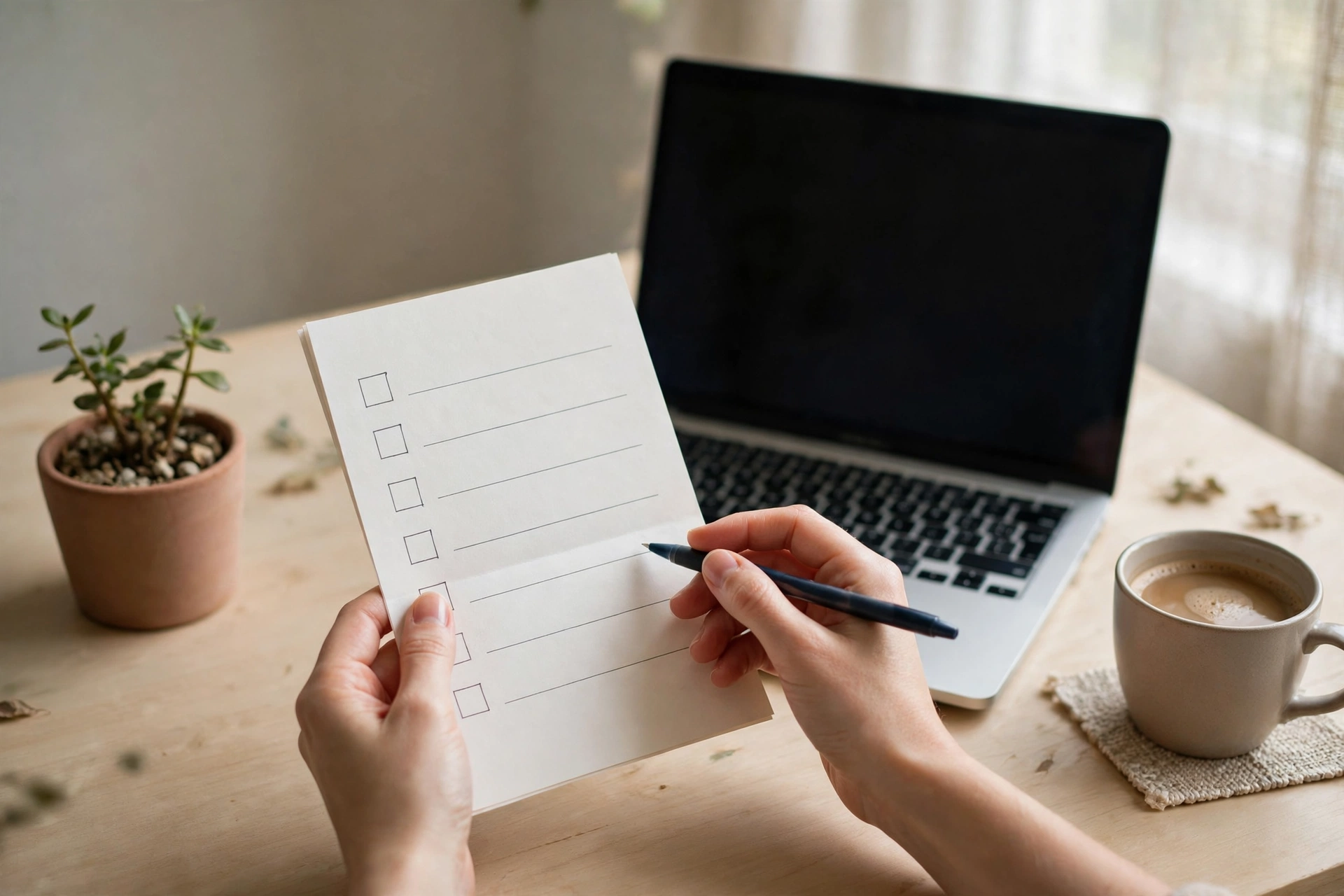 Ảnh minh họa: rà soát checklist chuẩn bị trước buổi phỏng vấn online