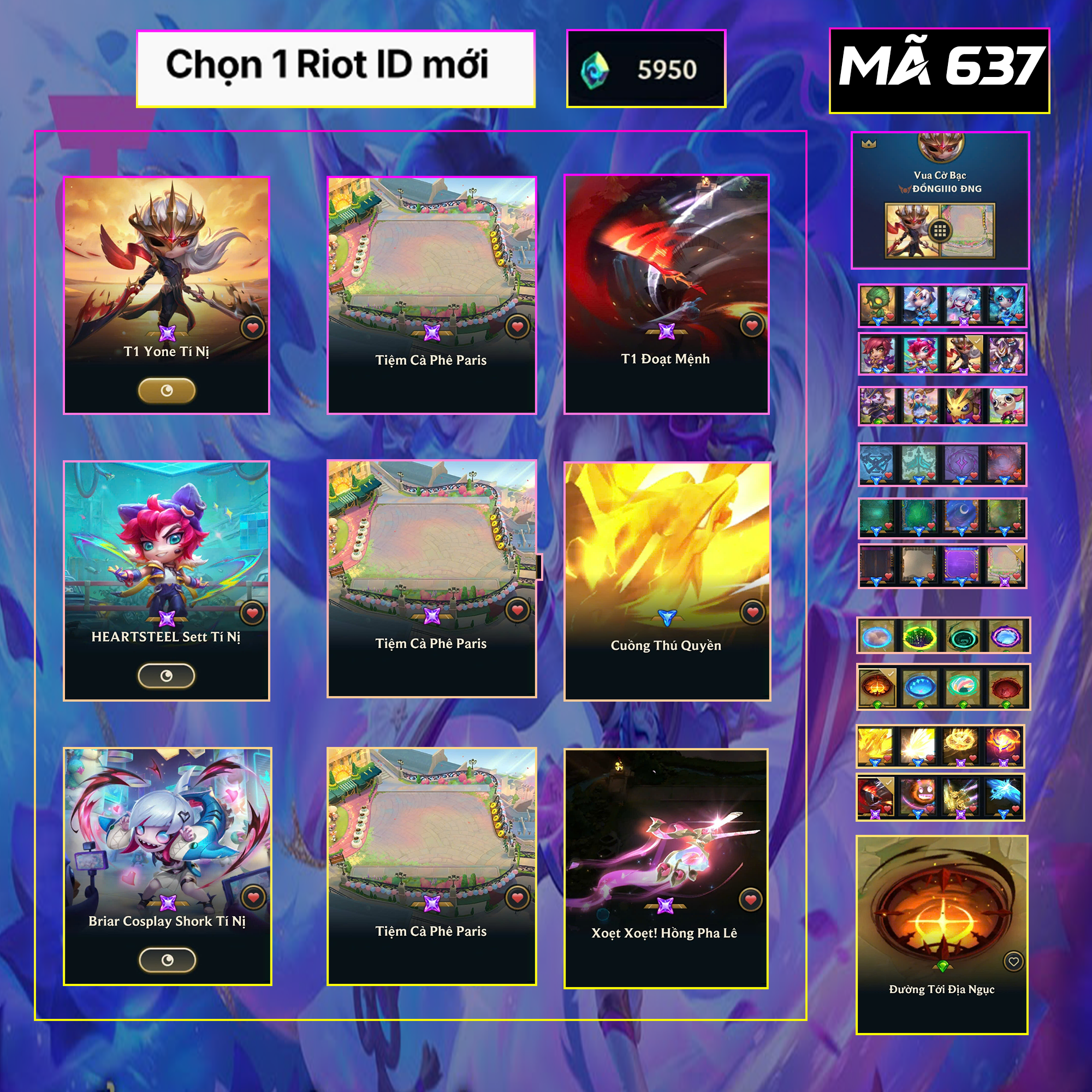 Thuê acc TFT MS: 673 KHÔNG RANK - Yone T1