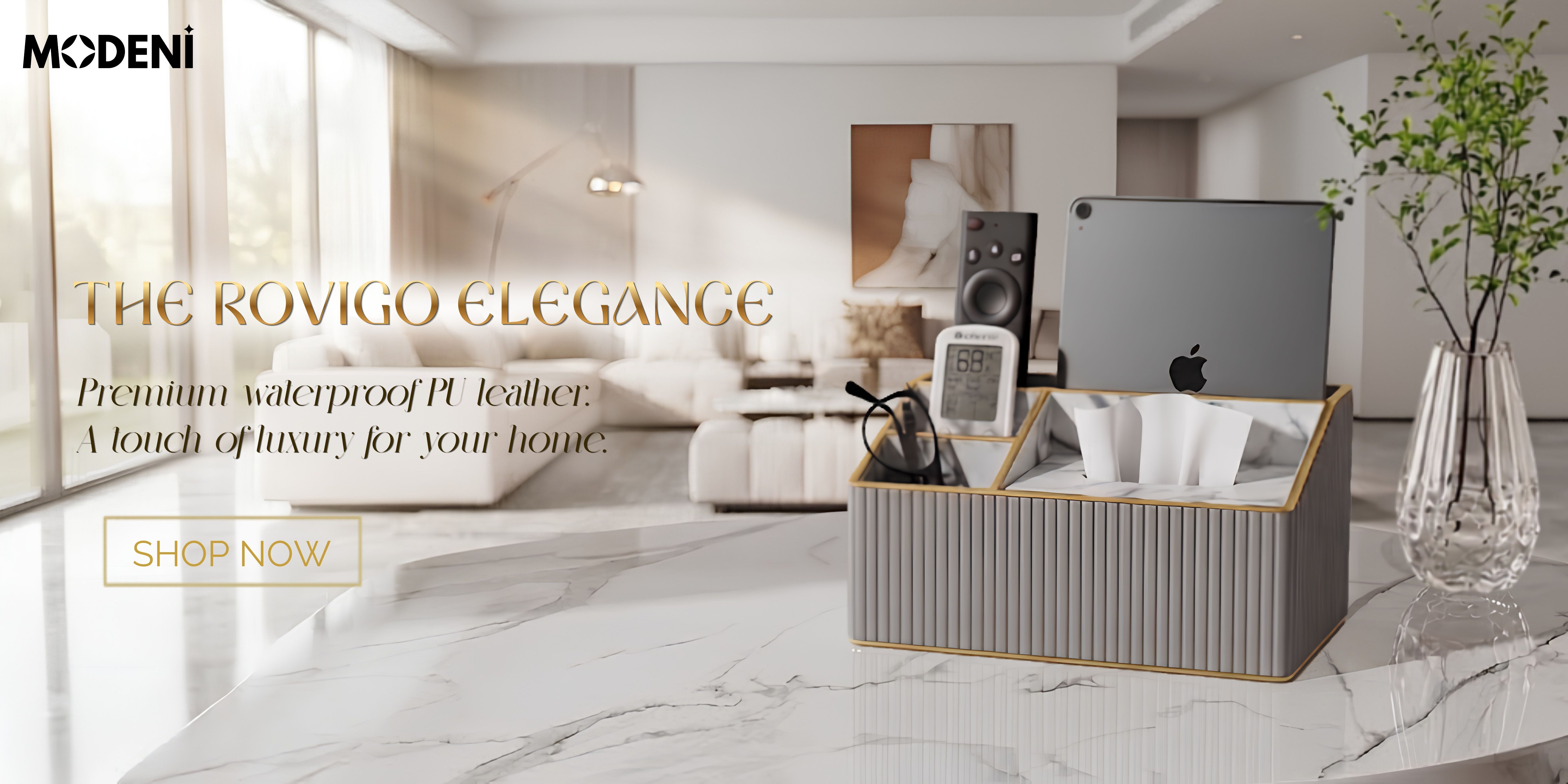 Hộp Khăn Giấy Rovigo Da PU trong không gian nội thất