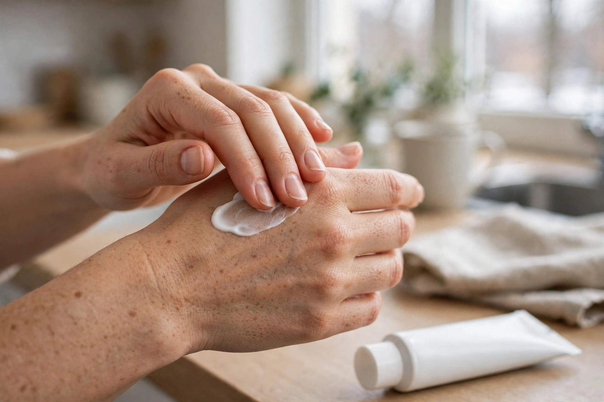 Chăm sóc da tay khô nứt nẻ mùa lạnh cho người nội trợ: dưỡng ẩm đúng cách, đeo găng tay và thói quen bảo vệ da