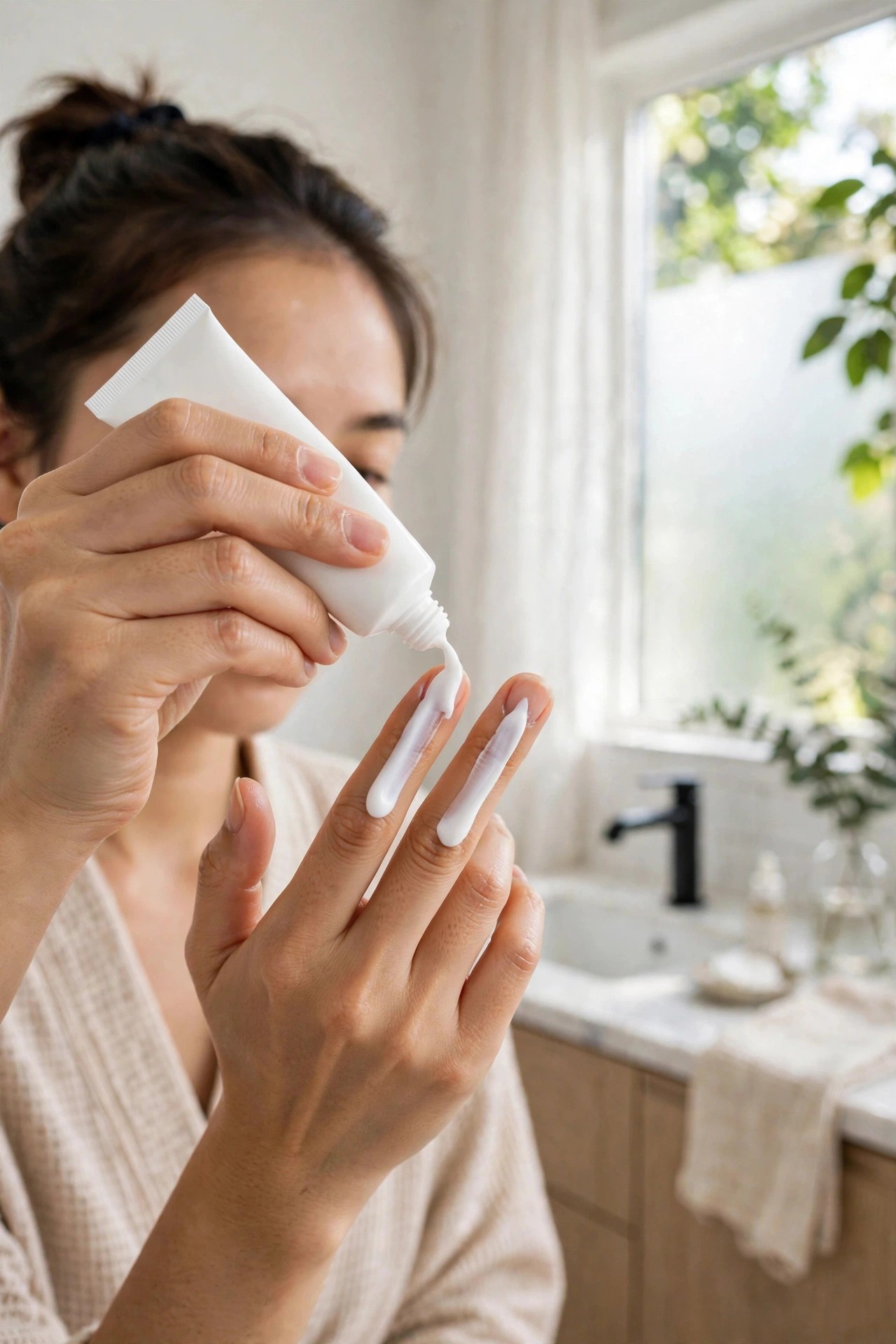 Lượng kem chống nắng chuẩn bằng hai lóng ngón tay