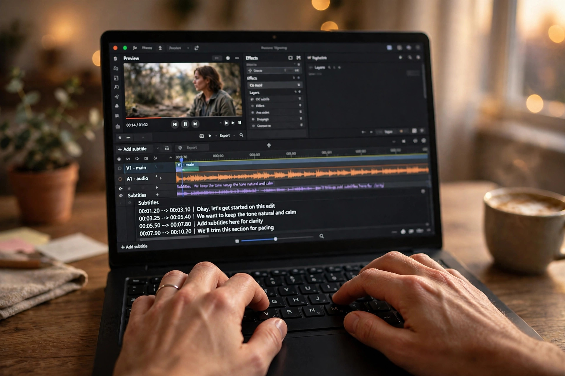 Ảnh minh họa: chỉnh sửa phụ đề video trên phần mềm dựng phim