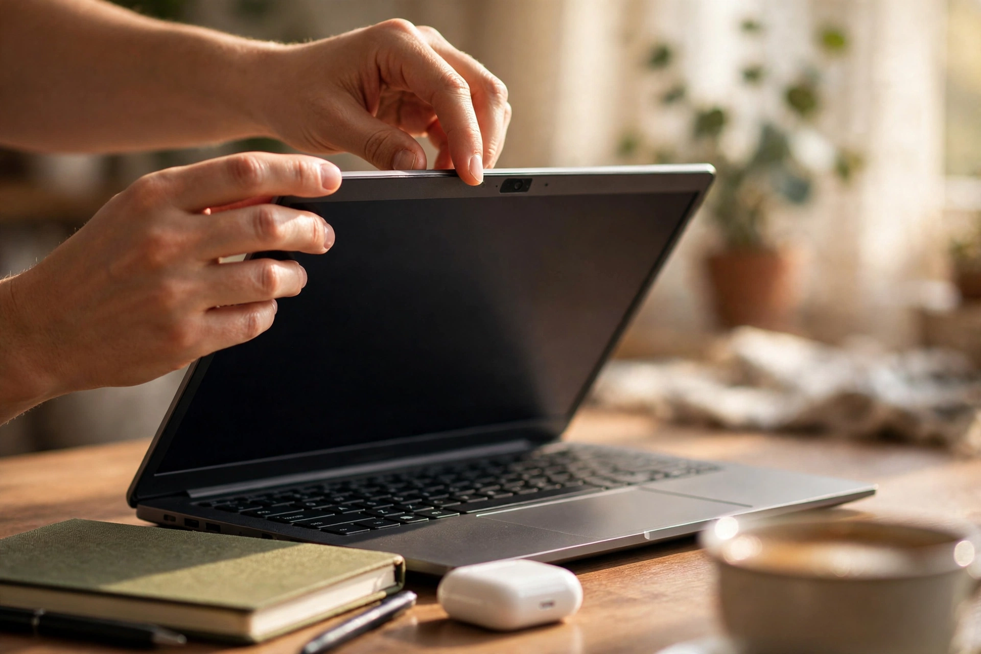 Ảnh minh họa: điều chỉnh webcam và góc quay laptop trước buổi phỏng vấn online