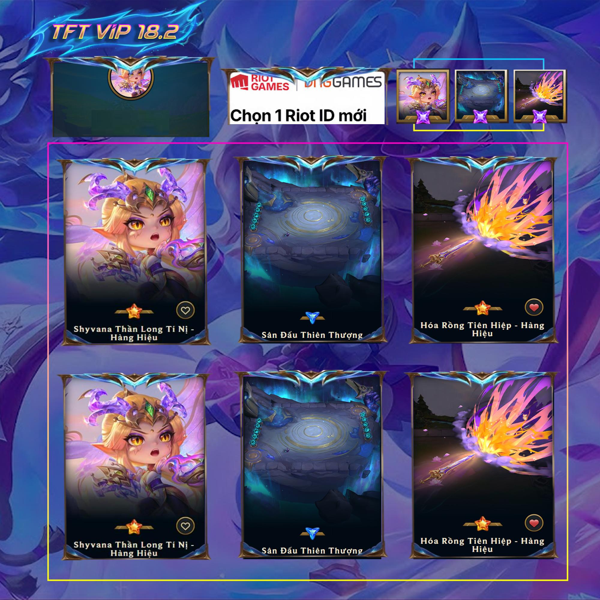 Thuê acc TFT MS: 182-2 THÁCH ĐẤU - Shyvana Thần Long Tí Nị Hàng Hiệu