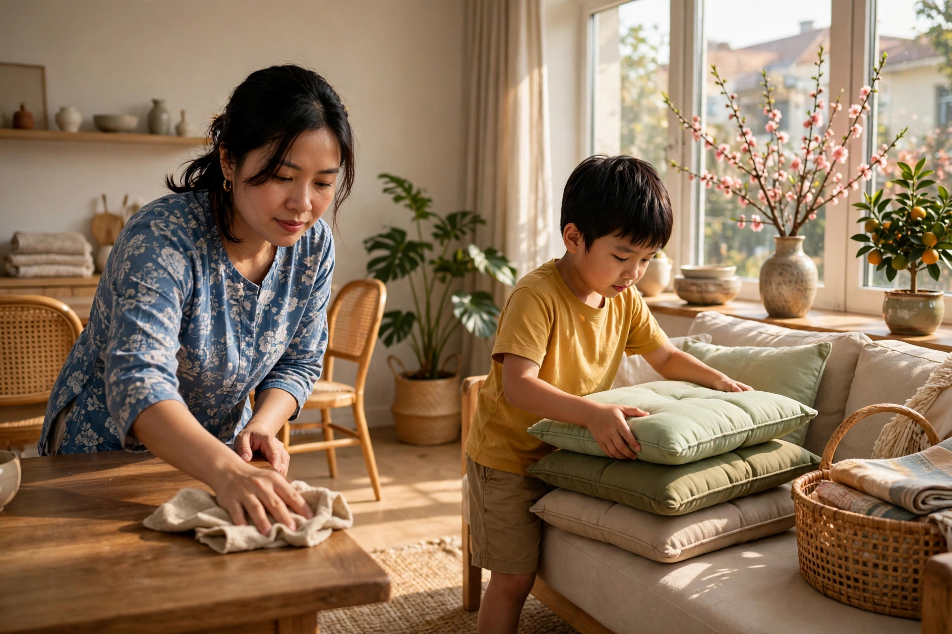 Dọn Nhà Đón Tết Sớm Cho Gia Đình Bận Rộn: Lịch 4 Tuần, Phân Việc Và Giữ Nhà Gọn Lâu