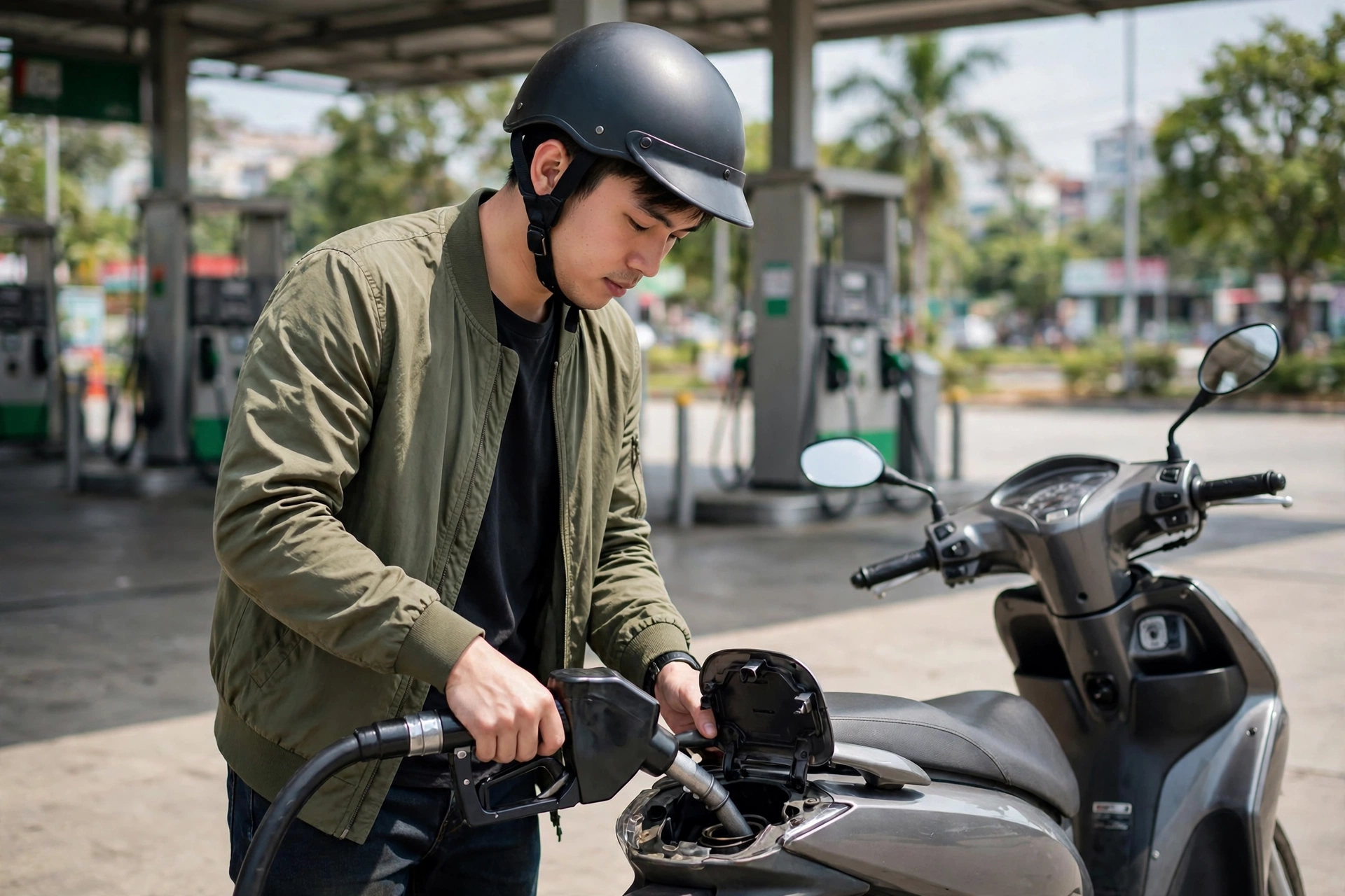 Đổ Xăng Tiết Kiệm Cho Xe Máy: Chọn Xăng, Giờ Đổ Và Thói Quen Lái Giảm Hao Xăng