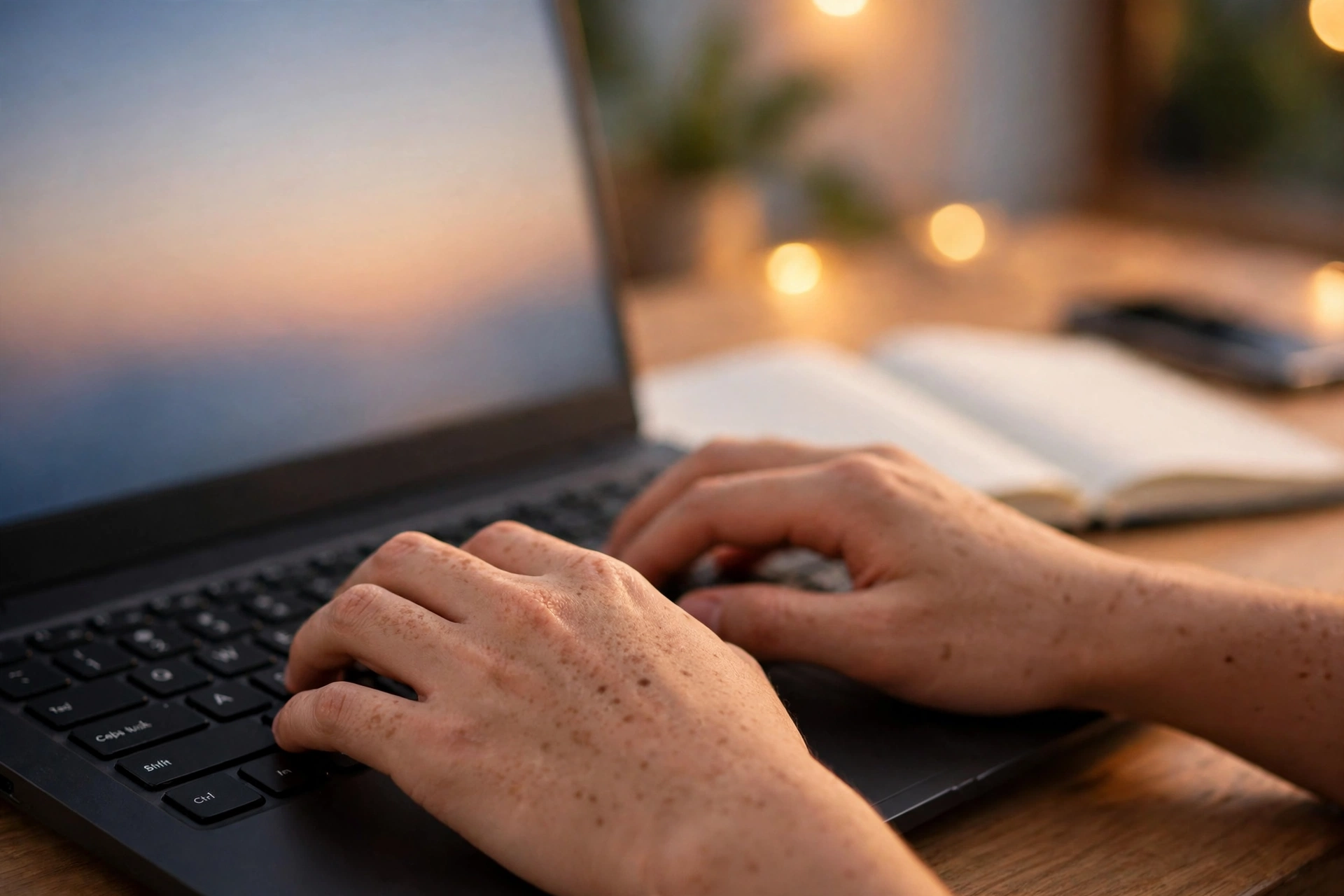 Sinh viên gõ phím trên laptop, ưu tiên bàn phím và độ bền