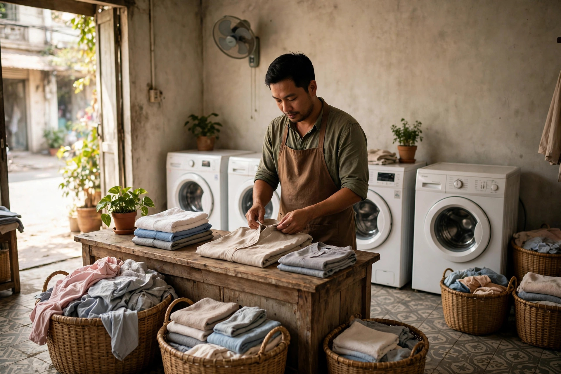 Mở Tiệm Giặt Ủi Nhỏ Vốn Dưới 30 Triệu: Tính Chi Phí Máy, Nước Và Giá Dịch Vụ Từng Bước