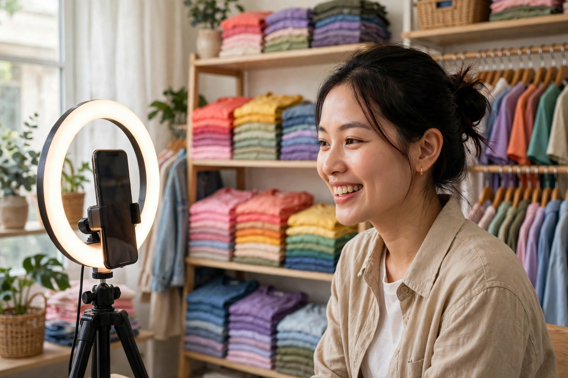 Livestream bán hàng cho shop mới: kịch bản 60 phút, khung giờ vàng và cách giữ người xem ở lại