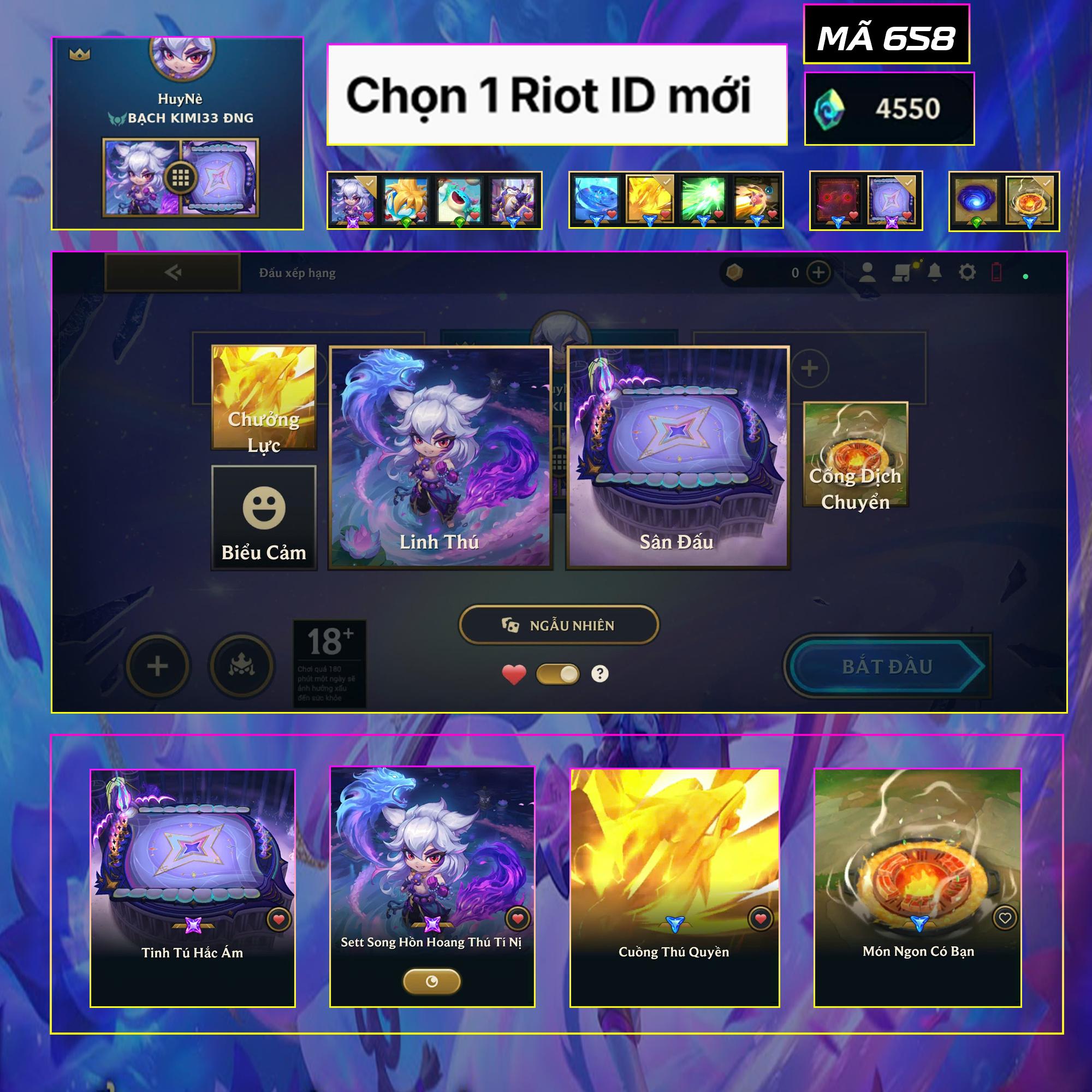 Thuê acc TFT MS: 658 KHÔNG RANK - Sett Song Hồn Hoang Thú