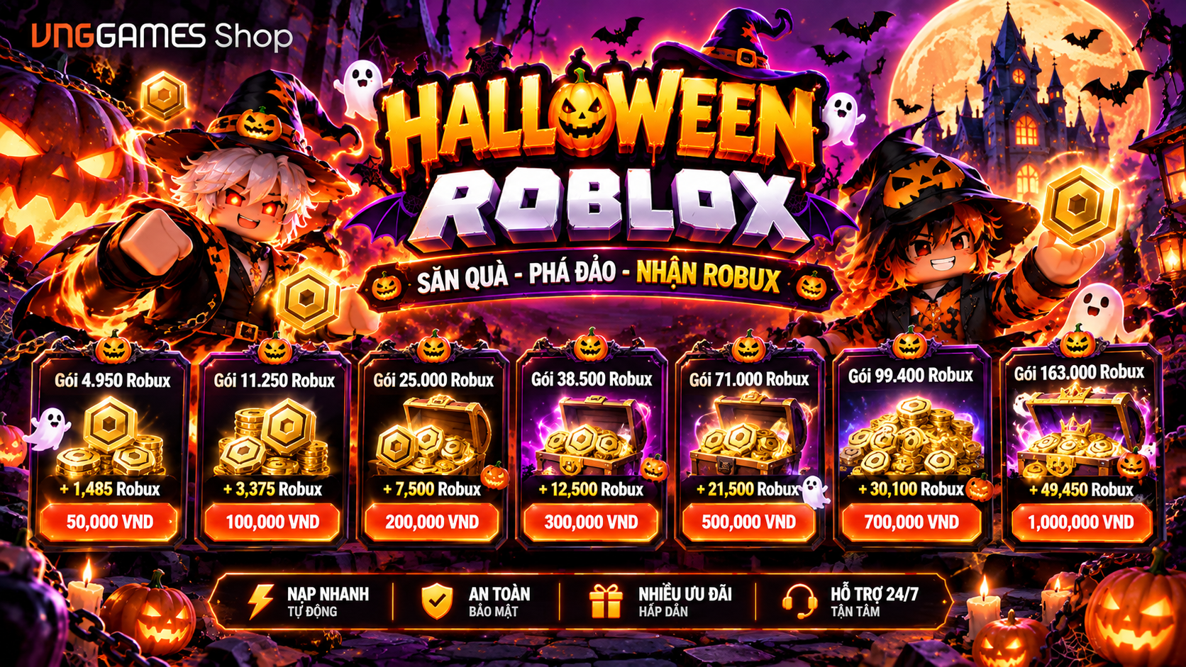 Các gói robux Halloween