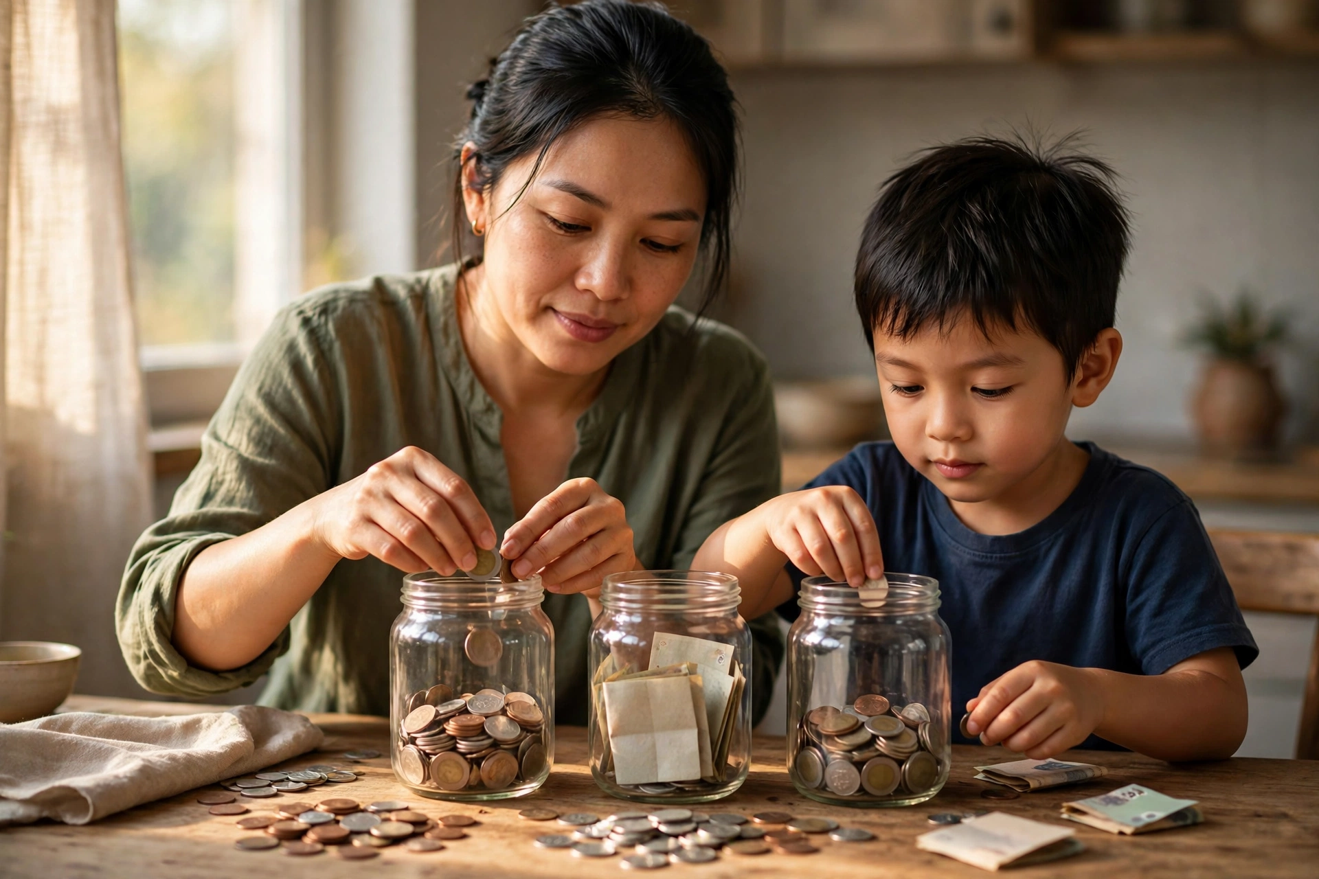 Dạy Trẻ Quản Lý Tiền Tiêu Vặt Theo Tuần: Chia 3 Lọ, Ghi Chép Và Khen Thưởng Đúng Cách