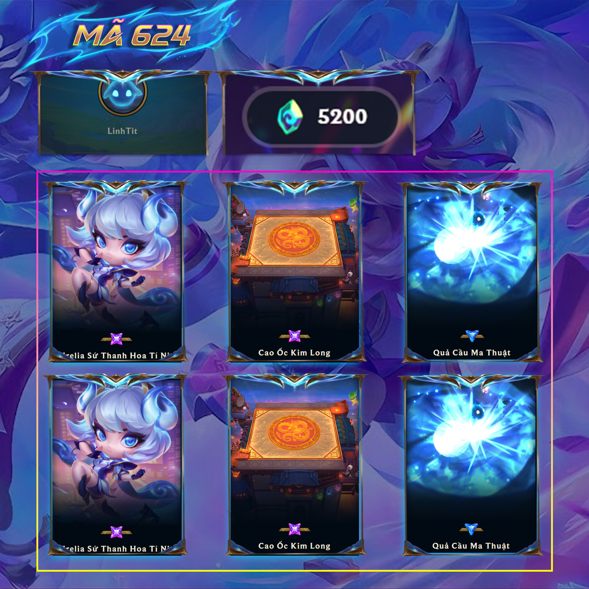 Thuê acc TFT MS: 624 KHÔNG RANK - Irelia Sứ Thanh Hoa
