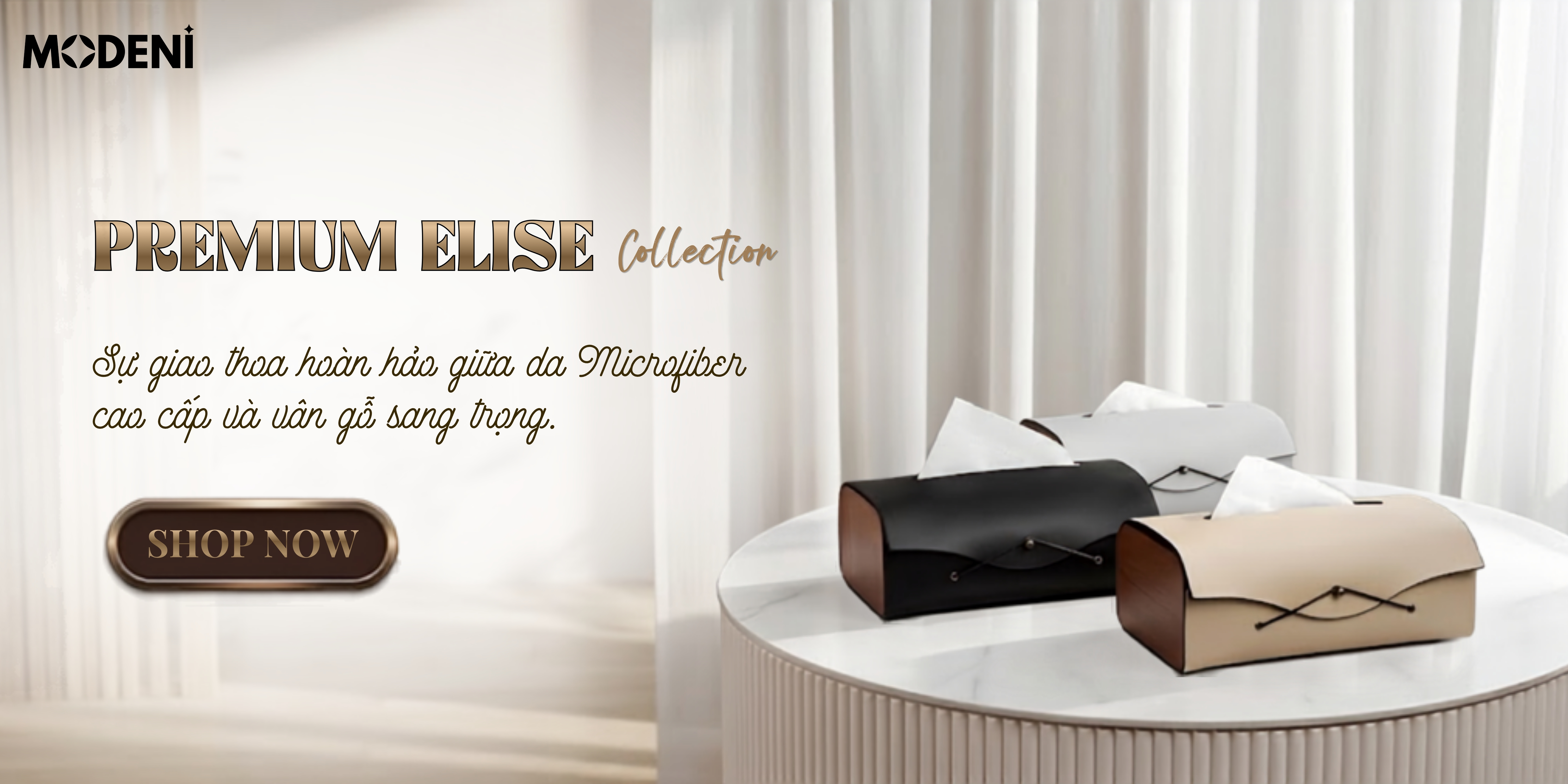 Hộp Khăn Giấy Elise Be trong không gian nội thất