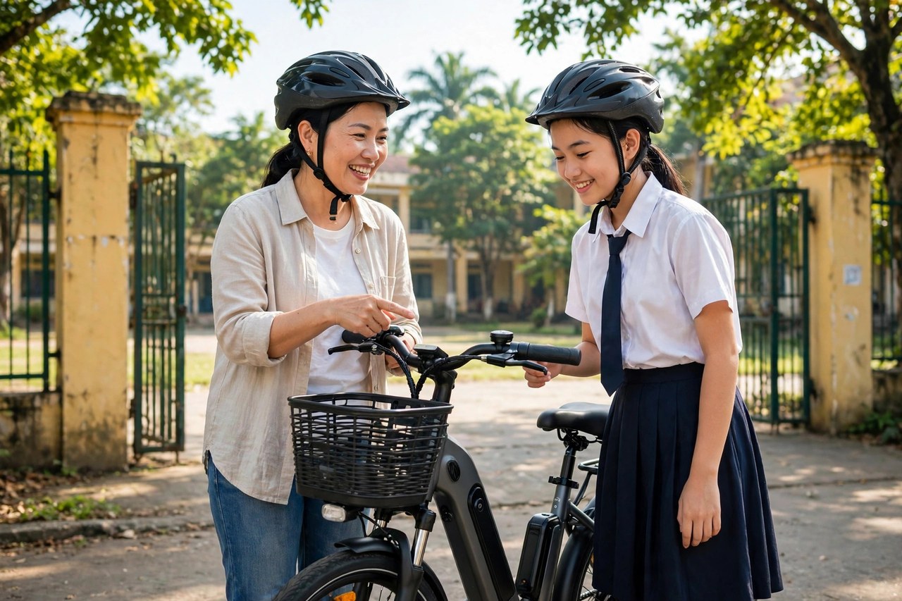 Mua xe đạp điện cho học sinh: tốc độ, pin và giấy tờ cần biết