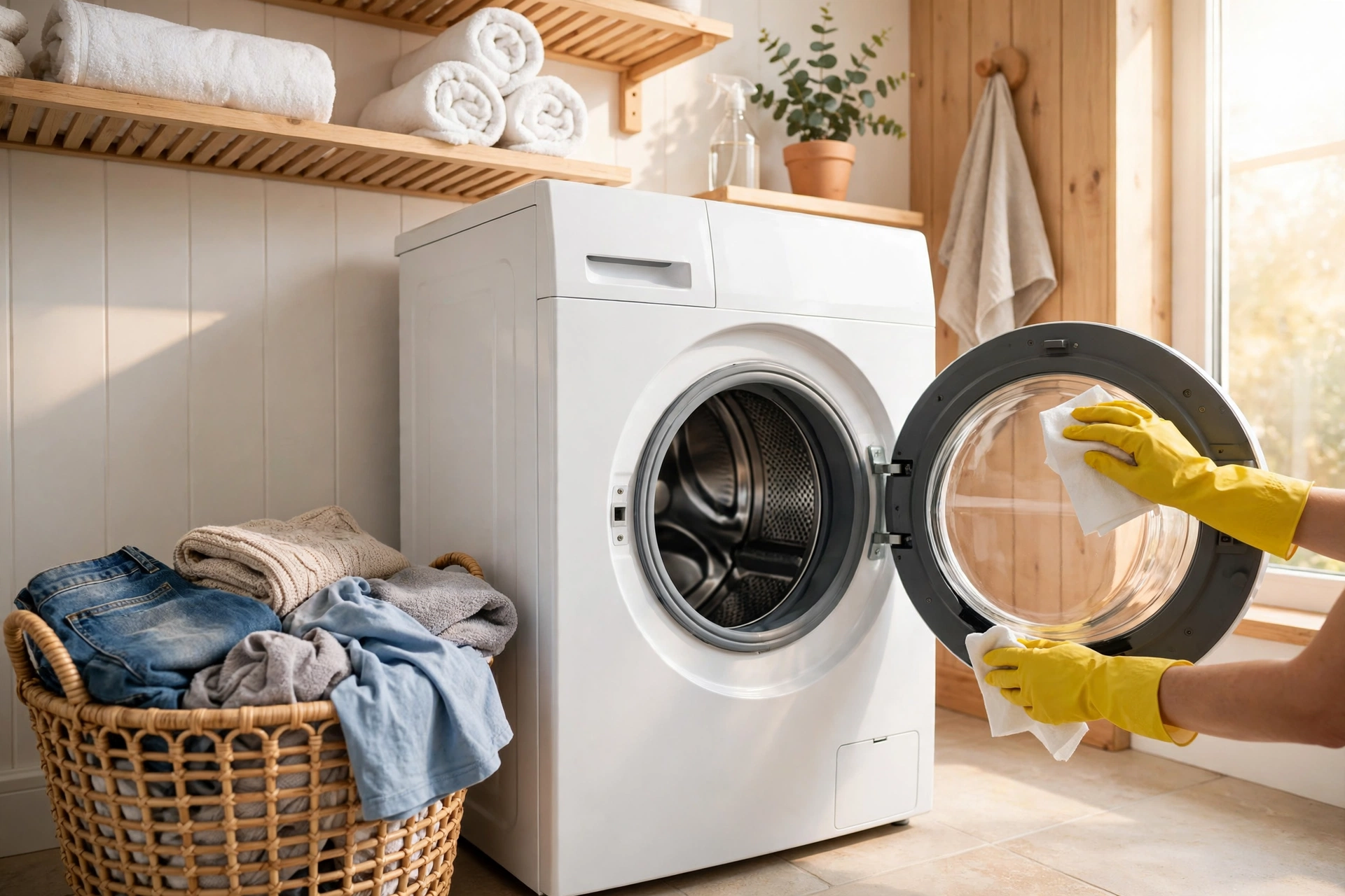 Tự vệ sinh máy giặt cửa ngang tại nhà: lịch vệ sinh, tẩy cặn và khử mùi mốc