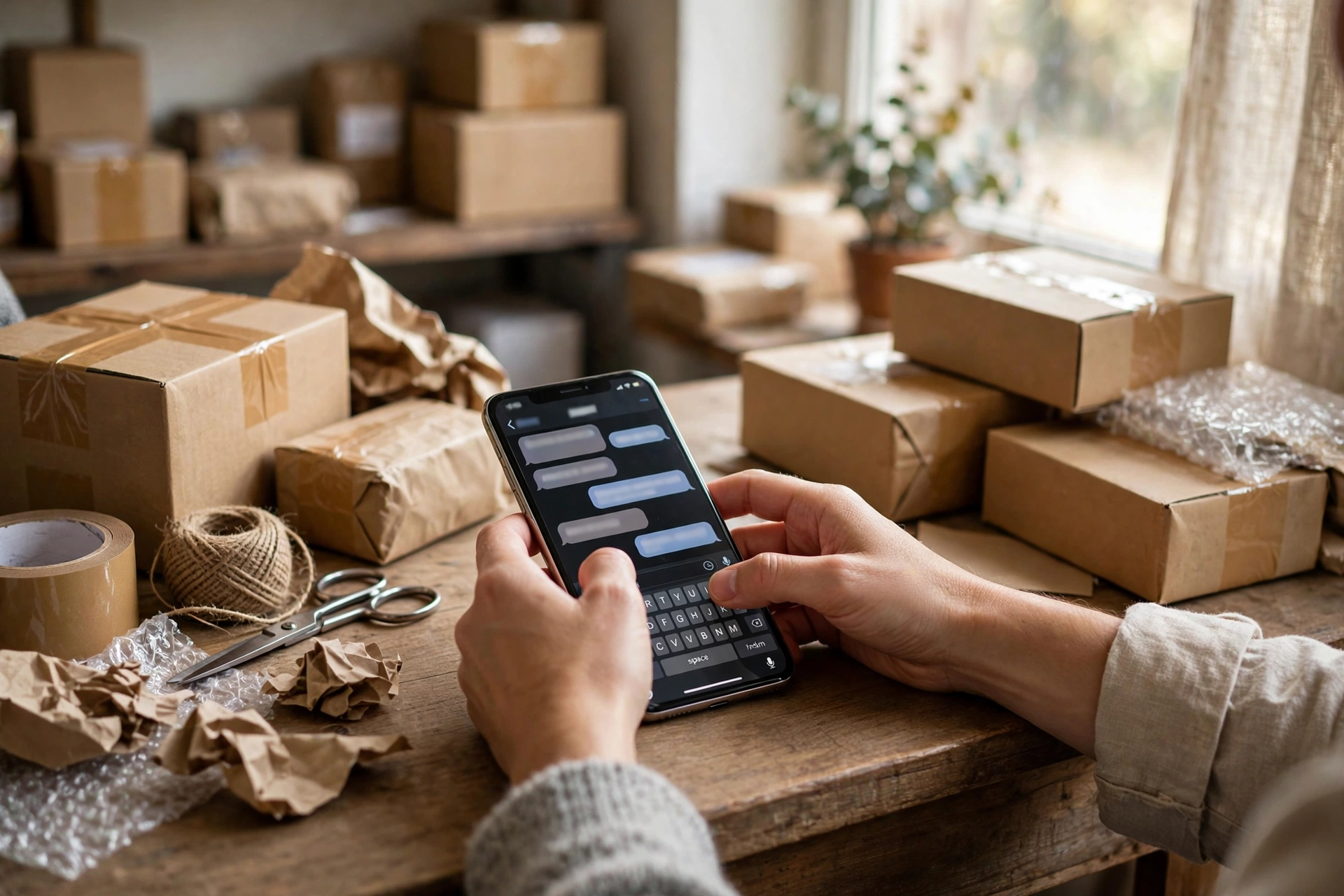 Chủ shop online trả lời tin nhắn khách hàng một cách bình tĩnh và lịch sự