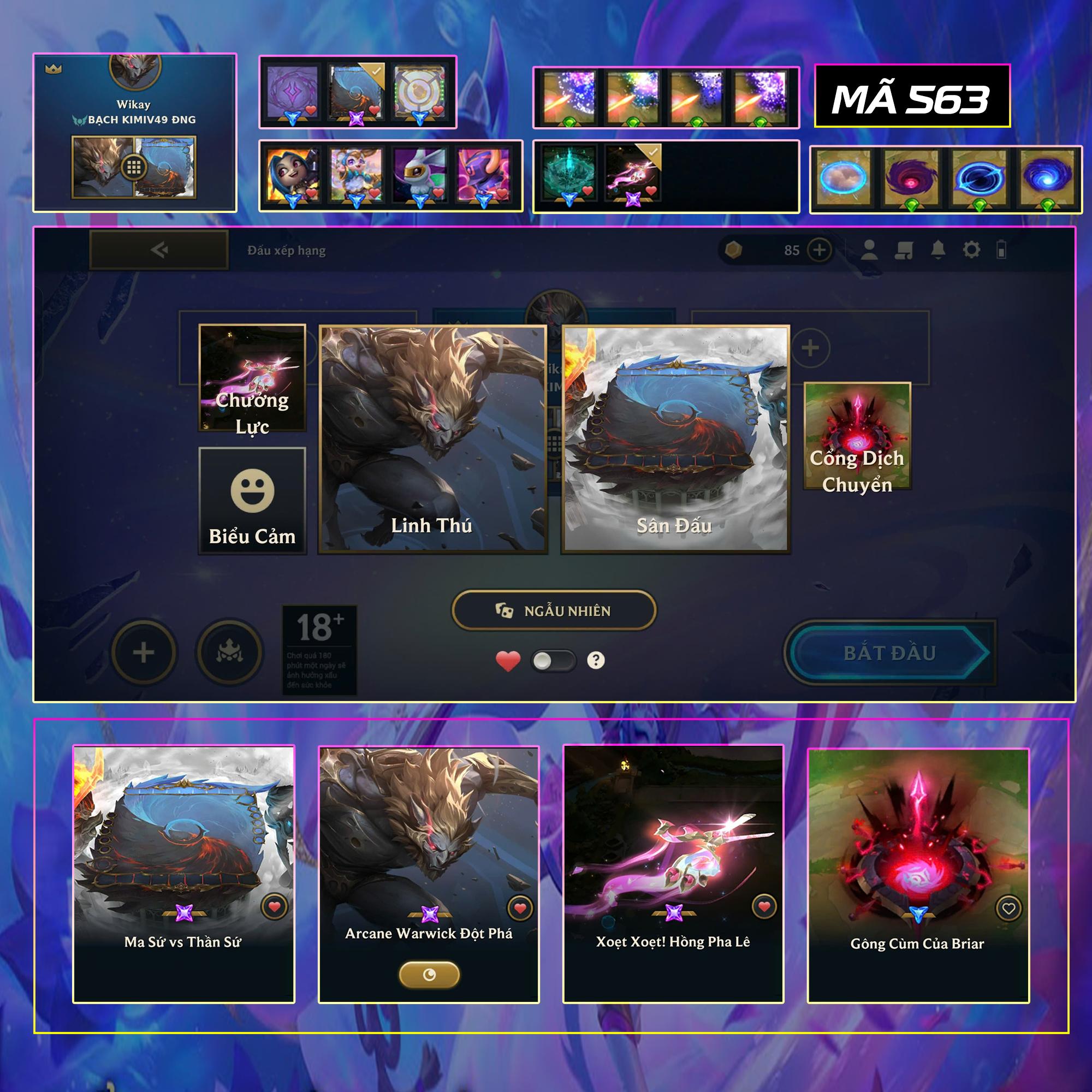Thuê acc TFT MS: 563 THÁCH ĐẤU - Warwick Arcane Đột Phá
